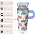 thumbnail image 3 of 20oz elephant Stainless Steel Tumbler with Handle and Straw Insulated Coffee Travel Mug Water Bottle with Lid and Straw Fits Most Car Cup Holders Commute Essential Gift for Women Men, 3 of 6