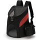 thumbnail image 1 of Mochila para perros con bolsillos laterales Mochila plegable para perros y gatos Mochila espacial Cápsula portátil Mochila portamascotas Mochila transpirable para perros pequeños. Negro con rojo. Gris BRI Rojo Verde, 1 of 5