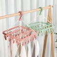 thumbnail image 3 of 32 Clip And Drip Hanger, Foldable Socks Underwear Hanger With 32 Clothespins And Wind-Proof Hook, Multipurpose Drying Hanger For Towels Bras Baby Clothes, 3 of 6
