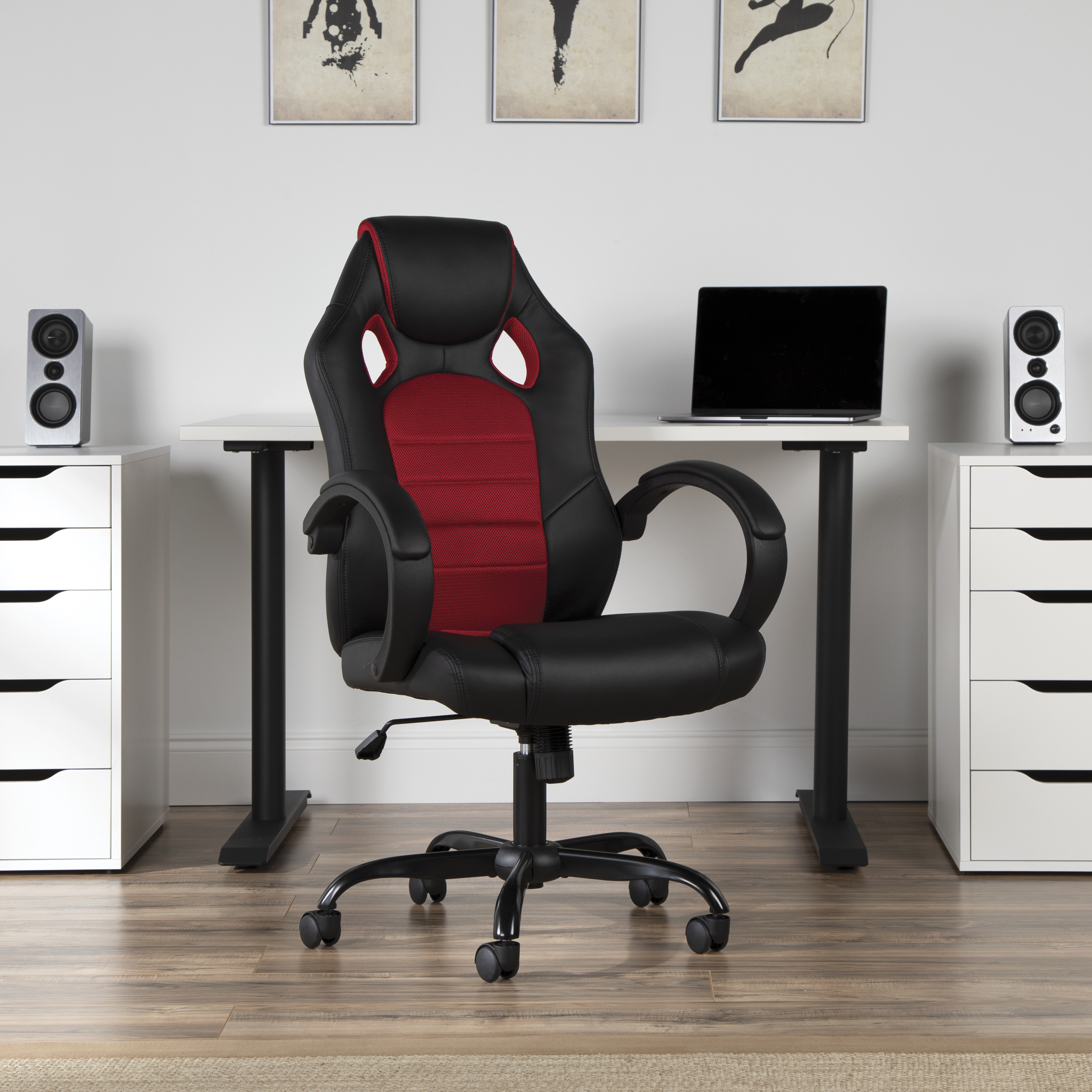 OFM Essentials Collection High-Back Gaming Chair, Padded Loop Arms, in Red (ESS-3083HB-RED) - image 4 of 15