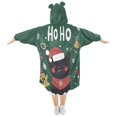 thumbnail image 2 of FORMRS Wearable Blanket Hoodie with Sleeves for Kids Cozy Flannel Sweatshirt, Christmas Cat, 2 of 7