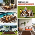 thumbnail image 4 of Coffee Brown Greek Key Outdoor Rug for Patio/Deck/Porch, Non-Slip Large Area Rug 3 x 5 Ft, Geometric Greece Ancient Farmhouse Geo Indoor Outdoor Rugs Washable Area Rugs, Camping Rug Carpet Runner, 4 of 8