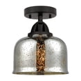 thumbnail image 5 of Innovations Lighting  Nouveau 2 Bell - 1 Light 8" Semi-Flush Mount Silver Plated Mercury/Matte Black, 5 of 5