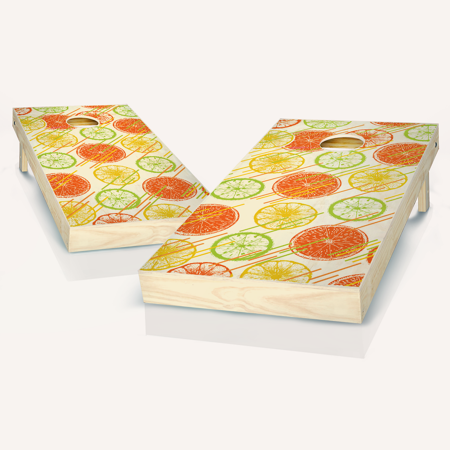 Skip's Garage Citrus Stain Solid Wood Cornhole Board Set