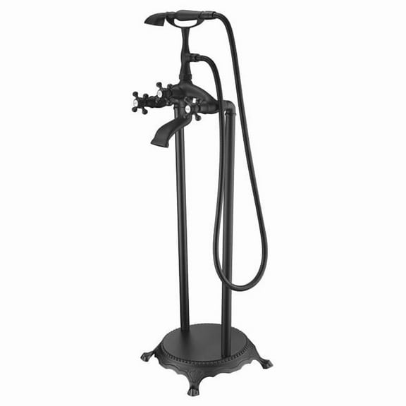 Swcorp FS-AZ0052BK Tugela 3-Handle Claw Foot Tub Faucet with Hand Shower in Matte Black