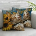 thumbnail image 3 of PHYHOO  Spring Pillow Covers Orange Cat Sunflowers Throw Pillowcase Summer Home Sofa Bedroom Living Room Holiday Cushion Case Modern Decorations, 3 of 5