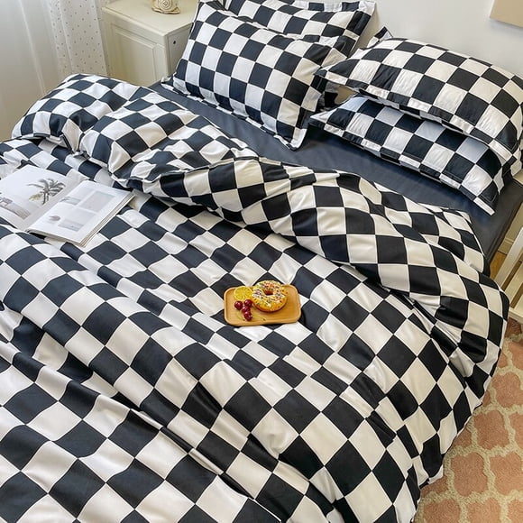 Ensemble de Carreaux à Carreaux Nordique Housse de Couette 240X220 Housse de Couette Double Face Double Face Double Face 150 Ensemble Housse de Couette
