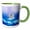 Green/White, variant on 3drose, Beautiful Swimming Swan, 11oz Two-tone Red Mug