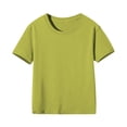 thumbnail image 3 of XinLfly Kids Girls Boys Short Sleeve T Shirt Casual Summer Solid Color Crewneck Basic Tees Shirt Tops Clothes,Green,10, 3 of 8