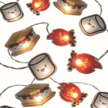 Streamline Imagined Marshmallow S'mores String Lights, 112'' Length, 20 Warm LED White Lights