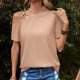 thumbnail image 2 of Gibobby Playera de Verano para Mujer Camiseta manga corta con hombros descubiertos y cuello inclinado Sexy verano para mujer(Beige,M), 2 of 5