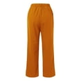 thumbnail image 5 of DuoJiaJ Women Fashion Casual Solid Color Wide Leg Elastic Pants Work Business Casual High Waisted Dress Pants Flowy Trousers Office Pants Plus Size Casual Pants Women, 5 of 5