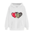 thumbnail image 2 of Tops for Women Women's Clothing Ndbuld Women's Print Winter Hoodie Pullover Tops Long Sleeved Comfortable Sweatshirt Up to 35% off,White,S, 2 of 5