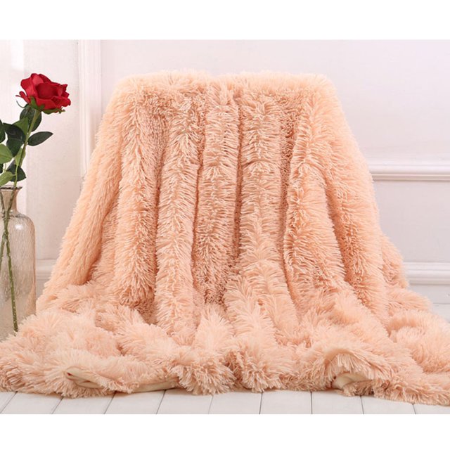 Manta larga de felpa Worallymy funda suave para cama de siesta de Color sólido manta para dormir colcha sábana cojín para sofá Worallymy JD735804692