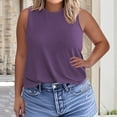 thumbnail image 2 of Besolor Débardeurs Grande Taille pour Femmes 2025 Col Rond Sans Manches Chemises d'Été Décontractées Blouse Basique Ample, 2 of 6