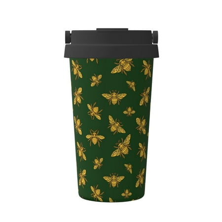 

KLL Hohey Bee Pattern Stainless Steel Vacuum Insulated Tumbler - Carry Insulated Coffee Mug - Reusable Insulated Cold Brew Iced Coffee Cup Thermos