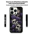 thumbnail image 2 of Purple Flower Skull Skeleton for iPhone XR 7 8 SE 11 12 13 Mini 13 14 15 16 Pro Max Case, Cute Aesthetic Death Gothic Shock-Absorbent Protective,Black, 2 of 6