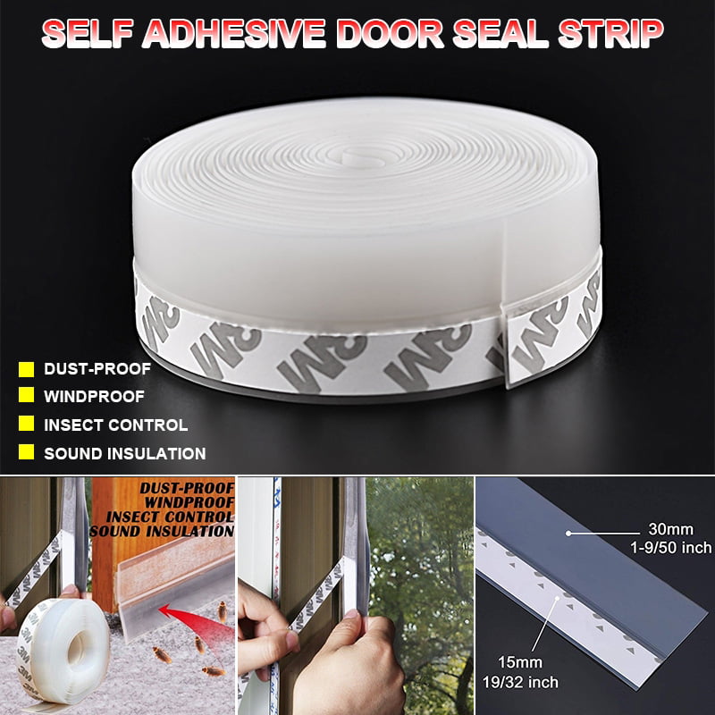 25 Mm * 5 M TOPINCN Door Weather Stripping Window Silicone Seal Strip Self Adhesive Tape for Draft Stopper Glass Shower
