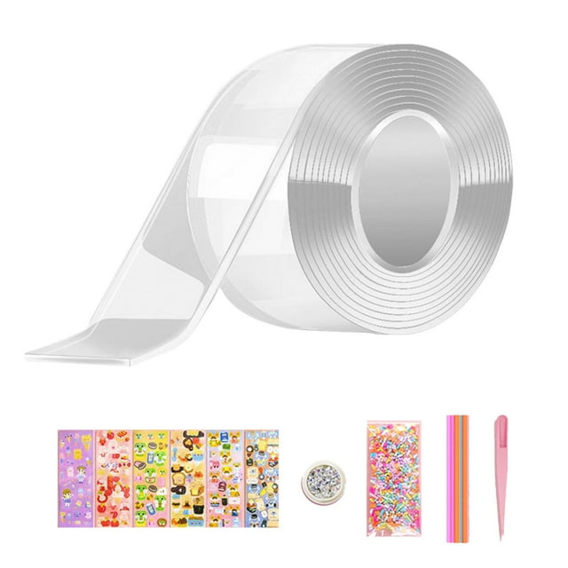yuksok Ruban à Bulles Soufflant Double Face Réutilisable Ruban Transparent Ruban de Montage C