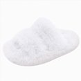 thumbnail image 2 of Cdudpw Boys Girls Fuzzy House Slippers Cute Comfy Faux Slip On Fluffy Plush Open Toe Home Slides for Kids Indoor Outdoor Warm Shoes(W227-White), 2 of 5