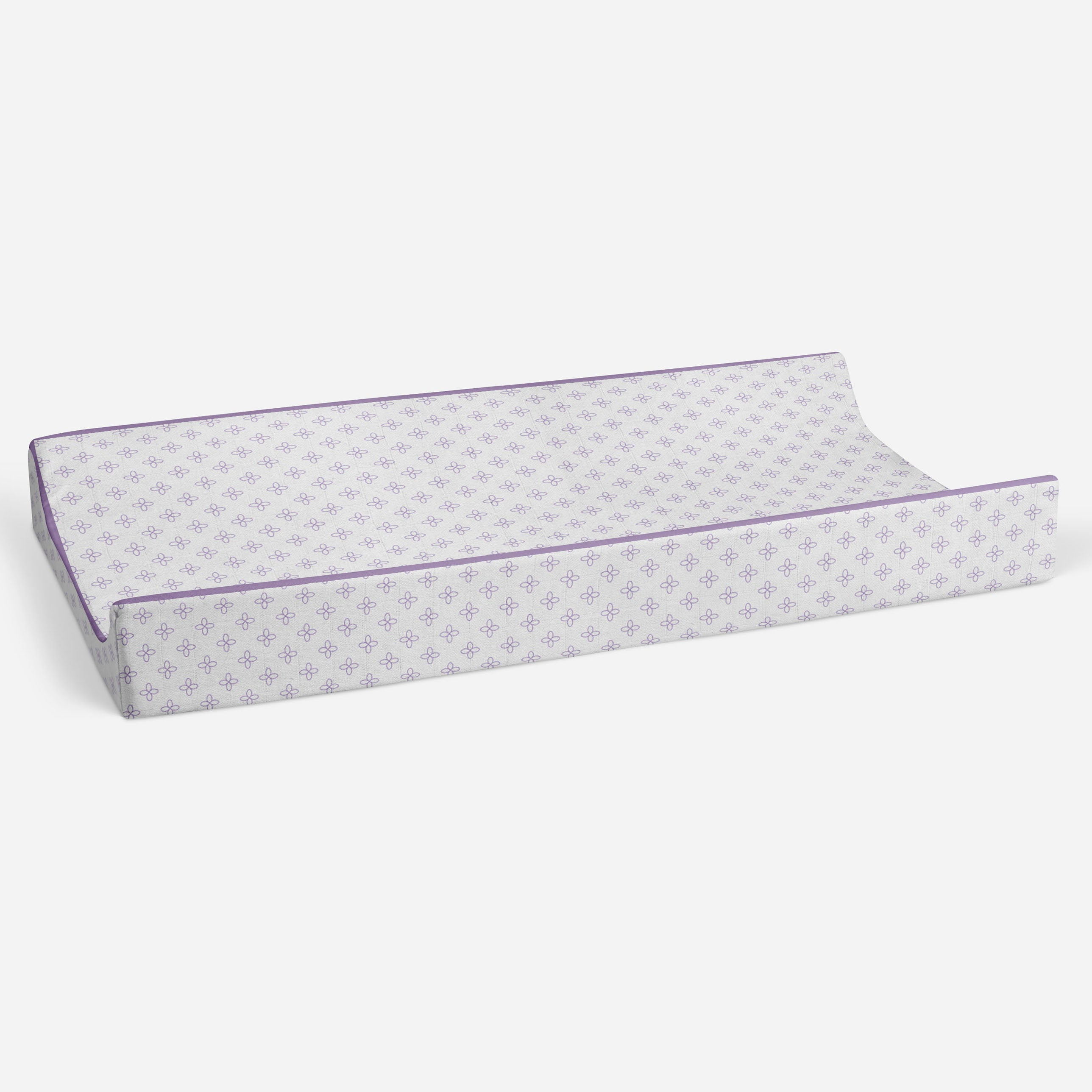 Bacati - Petals Lilac Quilted Muslin Changing Pad Cover