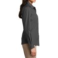 thumbnail image 3 of Womens Long Sleeve Carefree Poplin Uniforms Dress Cotton/Polyester Shirt Graphite Small, 3 of 5