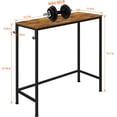 thumbnail image 2 of Narrow Console Entryway Table with Hooks, Rustic Brown, 2 of 5