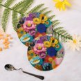 thumbnail image 5 of Vzayyk 4Pack Wooden Coasters With Cork Base Heat-Resistant Drink For Home Office Restaurant Orange Red Purple Brown White Florals, 5 of 7