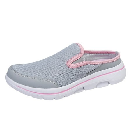 

DVKOVI Zapatos Para Mujer Elegantes Couple Casual Solid Colour Wrapped Toe Mesh Breathable Half Flip Flops Large Size Casual Shoes Casual Walking Shoes for Women Pink 41