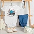thumbnail image 3 of Sports Hefty Smurf Active Man Cartoon Bodysuit Jumper Boys Infant Baby Brisco Brands NB, 3 of 6