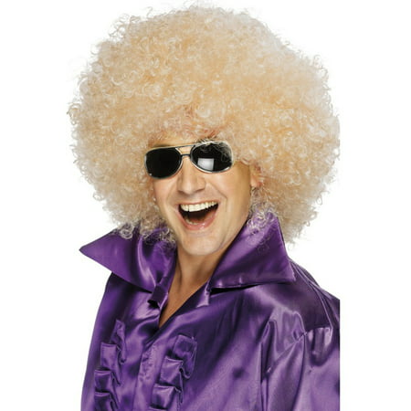 Adult Retro 70s Curly Mega Huge Blonde Afro Disco Wig Costume