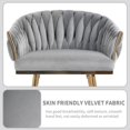 thumbnail image 6 of (Set of 2) 26'' Counter height bar stools kitchen island counter bar stool with hand- wave back, golden chromed base and footrest, Grey, 6 of 12