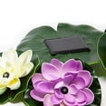 thumbnail image 2 of Beckett Floating Water Lilly Pad Color LED Solar Lights - Set of 3, 2 of 4