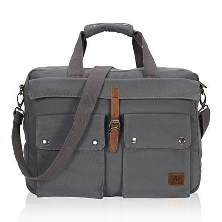 Veegul 17 Inch Multifunctional Canvas Laptop Bag Computer Messenger Shoulder Bags Black Vg