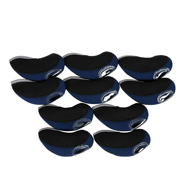 10 Pcs Fers de Golf Imperméables Couvre-Chef Clubs de Golf Couvre-Chef Protection Cadeau pour Golfeur Bleu Foncé