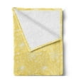 thumbnail image 2 of Summer Soft Flannel Fleece Blanket, Floral Outline Pattern of Romantic and Blooming Flowers and Leaves Branches, Cozy Plush for Indoor and Outdoor Use, 60" x 80", Pastel Yellow White, by Ambesonne, 2 of 5