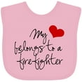 thumbnail image 3 of Inktastic My Heart Belongs Firefighter Girls Baby Bib, 3 of 4