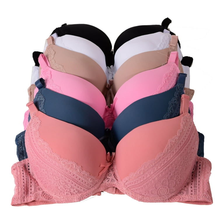 Women Bras 6 Pack of T-shirt Bra B Cup C Cup D Cup DD Cup DDD Cup Size 38DD  (S8236)