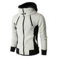 thumbnail image 1 of Qertyioot Jacket for Men Hooded Winter Fashion Long Sleeve Solid Zipper Coat, 1 of 5