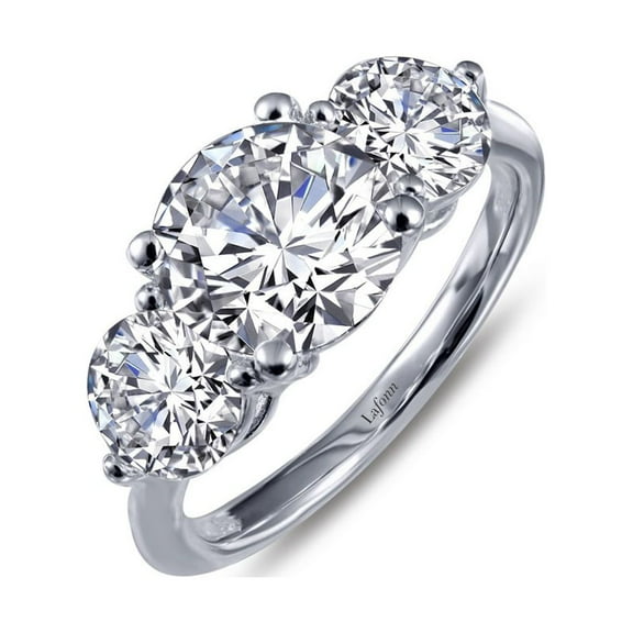 Lafonn Classic Sterling Silver Platinum Plated Lassire Simulated Diamond Ring (2.99 CTTW)