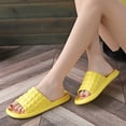 thumbnail image 6 of HNMKIU Cozy Slippers Summer Solid Color Slides for Women Men Indoor Bathroom Hotel Soft Sole Couples Casual Breathable Womens Shoes Yellow,6.5, 6 of 7