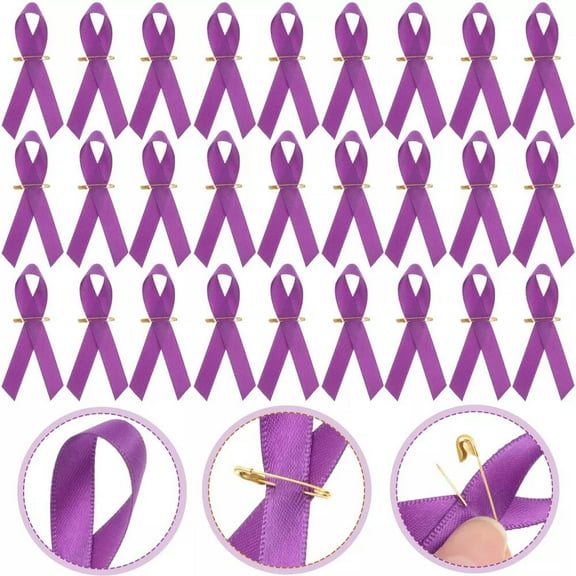 K-KED 100 Pcs Domestic Violence Awareness Pin Ribbon Badge Jewelry
