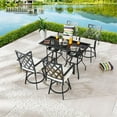 thumbnail image 2 of Patio Festival Metal 6-Piece Outdoor Dining Set in Black & Beige, 2 of 9
