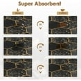 thumbnail image 5 of Coffee Mat for Countertops, Marble Hexagon Black Gold Dish Drying Mat 2 Pcs for Kitchen Coffee Bar Accessories, Coffee Maker Espresso Machine Dish Rack Hide Stain Rubber Backed 12x19In, 5 of 6