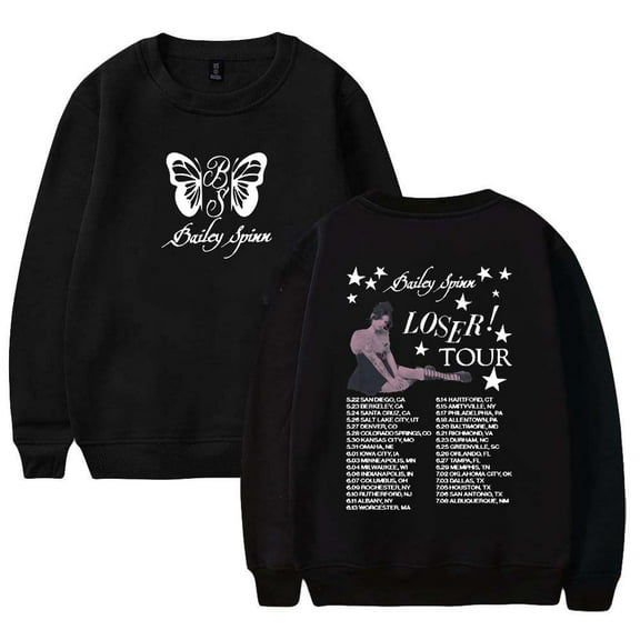 Bailey Spinn Loser Tour 2025 Merch Sweatshirt Women Men Casual Crewneck Long Sleeve Pullover Clothes