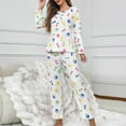 thumbnail image 4 of FAHXNVB Women's Flannel Pajamas Set Fuzzy Long Sleeve Pullover Tops and Long Pants Winter Warm Sofit Comfy Loungewear Sleepwear, 4 of 6