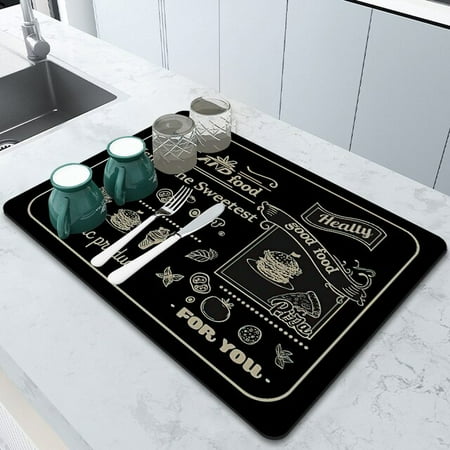 

dosil Super Absorbent Draining Mat Kitchen Bathroom Faucet Countertop Absorbent Mat Coffee Machine Water Glass Bowl Drying Placemat
