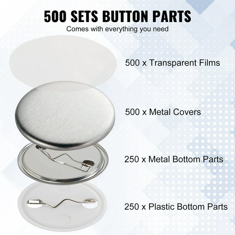 Bentism Button Maker Machine Multiple Sizes, Pin Maker Button Machine 1+2.25 inch (25+58mm), DIY Button Press Machne Kit with 500 Button Parts