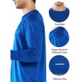 thumbnail image 4 of NORTHYARD Men's Workout Running Shirts Athletic Long Sleeve Fishing Hiking Shirt Royalblue XL, 4 of 7