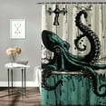 thumbnail image 2 of Shiartex Cool Octopus Shower Curtain Funny Kraken in The Bathtub Shower Curtain for Bathroom Waterproof Fabric Bathroom Curtain Ocean Sea Teal Bath Curtain Bathtub Decor 69x72, 2 of 7
